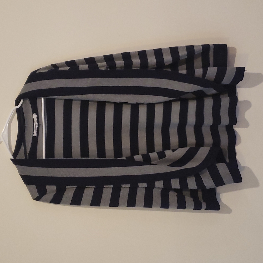 Pointelle cardigan, blue/gray - XL